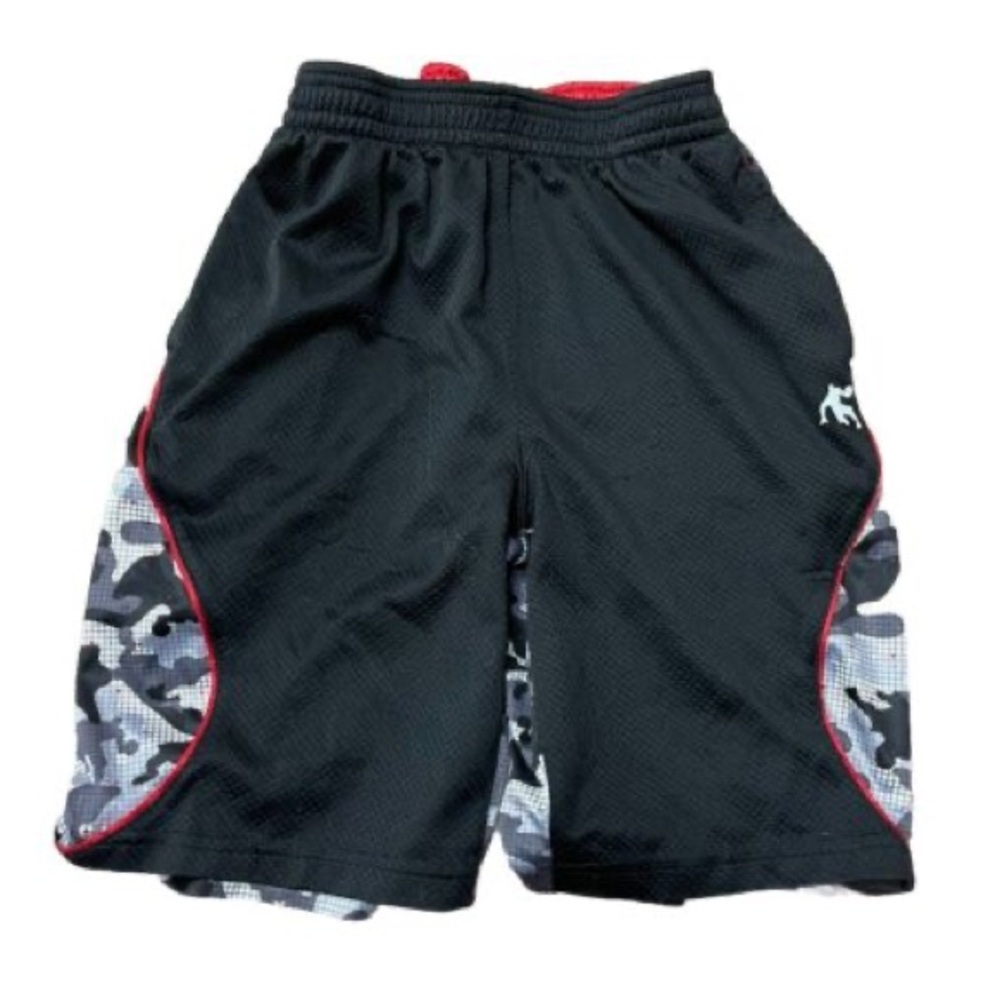 AND1 Red Black Shorts Basketball Youth Boys Size XXL 18 Preowned